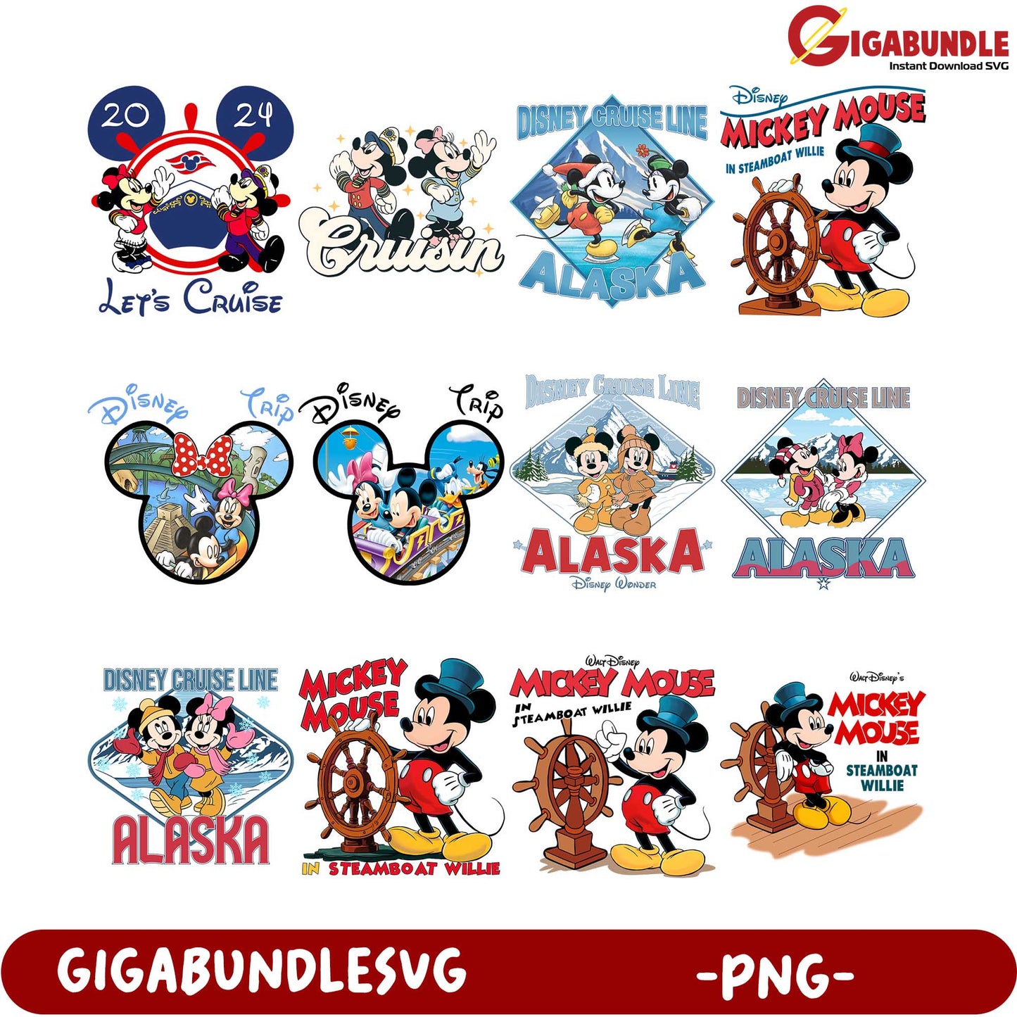 Disney Cruise Line PNG Bundle - Mickey Mouse Alaska Designs