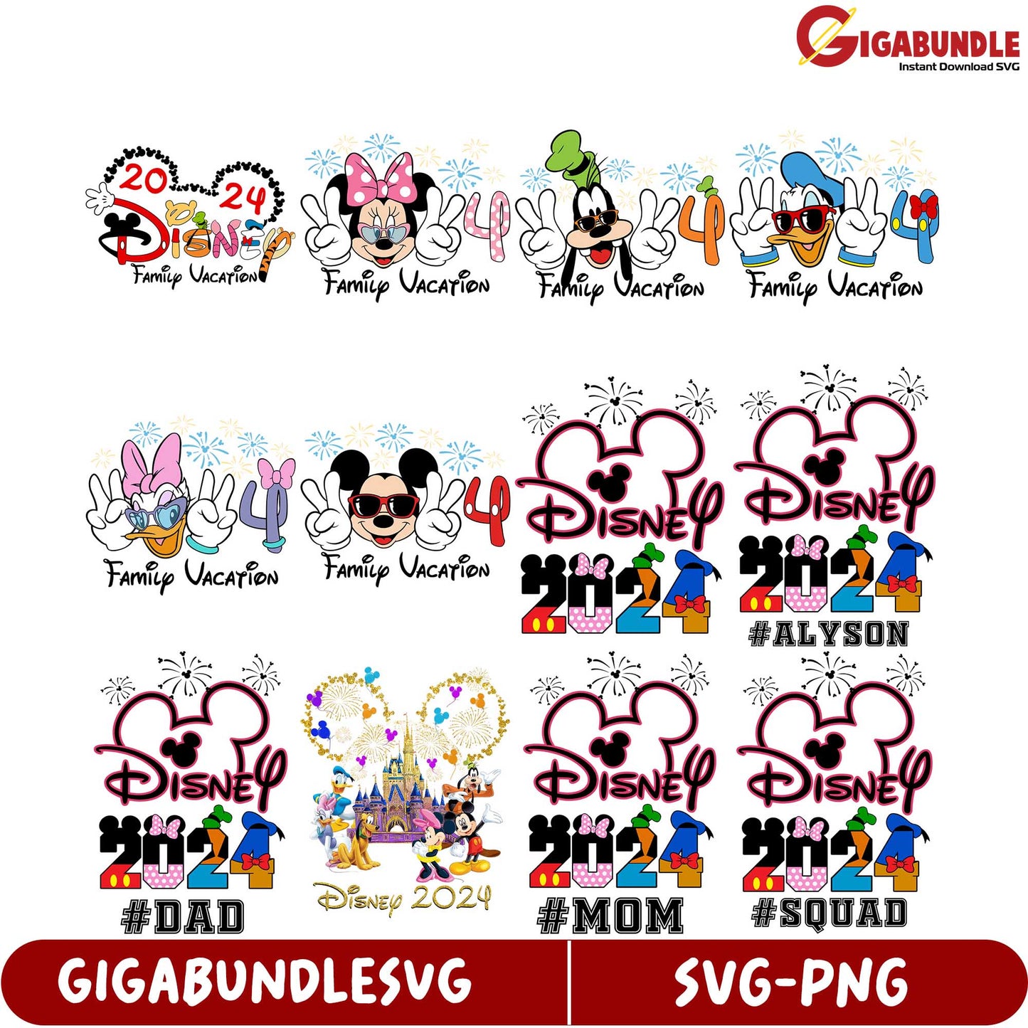 Disney Family Vacation 2024 SVG Bundle for Memorable Trips