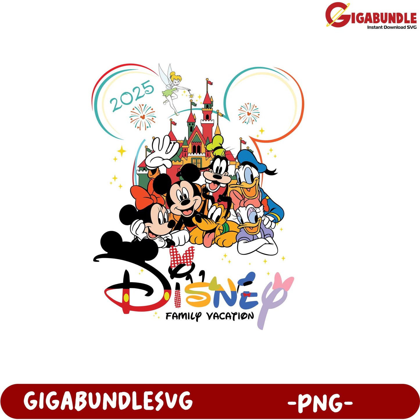 Disney Family Vacation 2025 PNG Graphic for Fun Family Memories