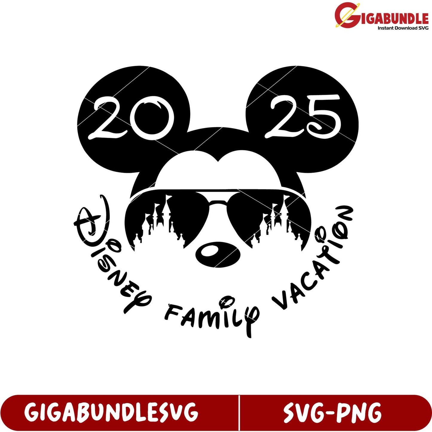 Disney Family Vacation 2025 SVG Design with Mickey Mouse Theme
