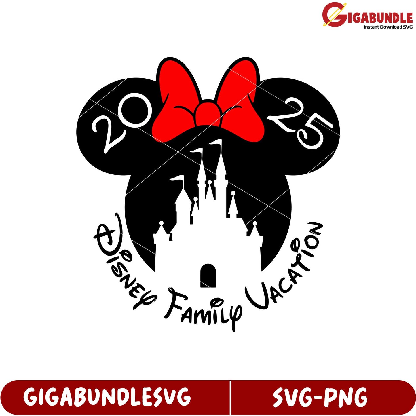 Disney Family Vacation 2025 SVG Design with Mickey Mouse Theme Art