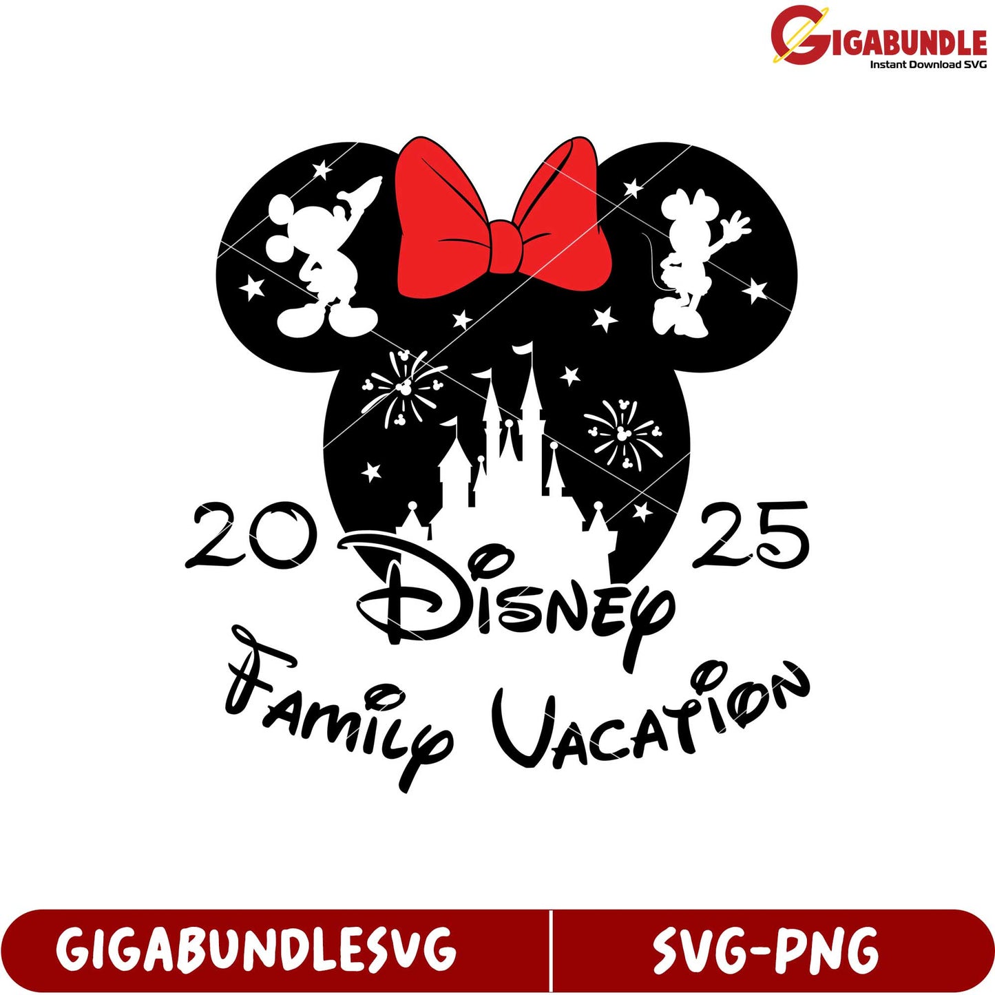 Disney Family Vacation 2025 SVG Mickey Mouse Castle Design Download