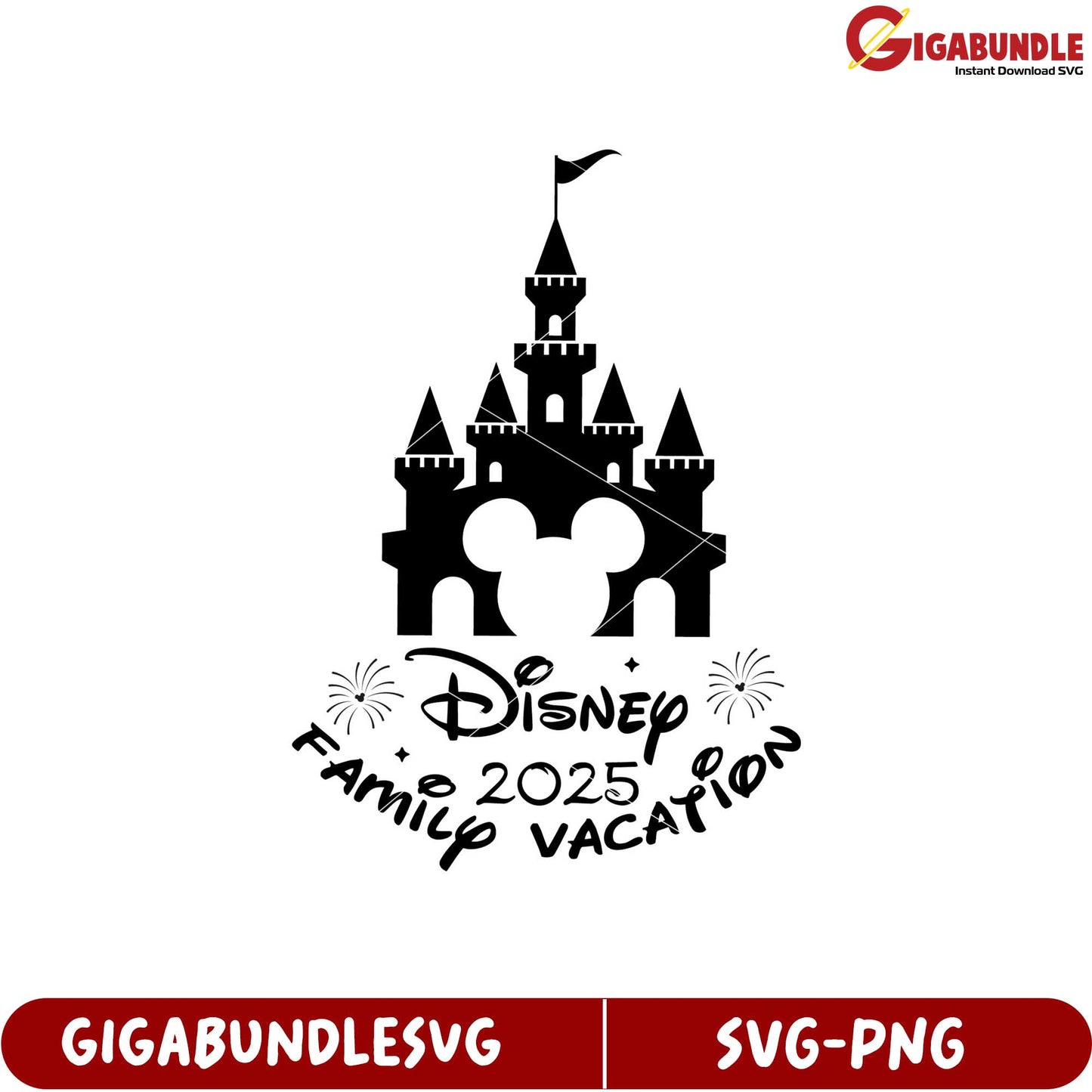 Disney Family Vacation SVG 2025 Castle Design for Summer Trips