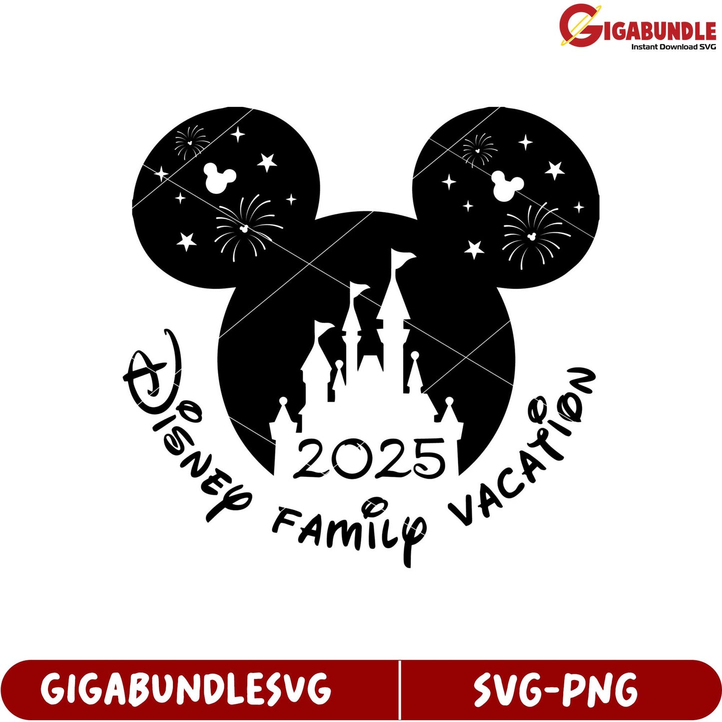 Disney Family Vacation SVG Design with Mickey Mouse Ears 2025