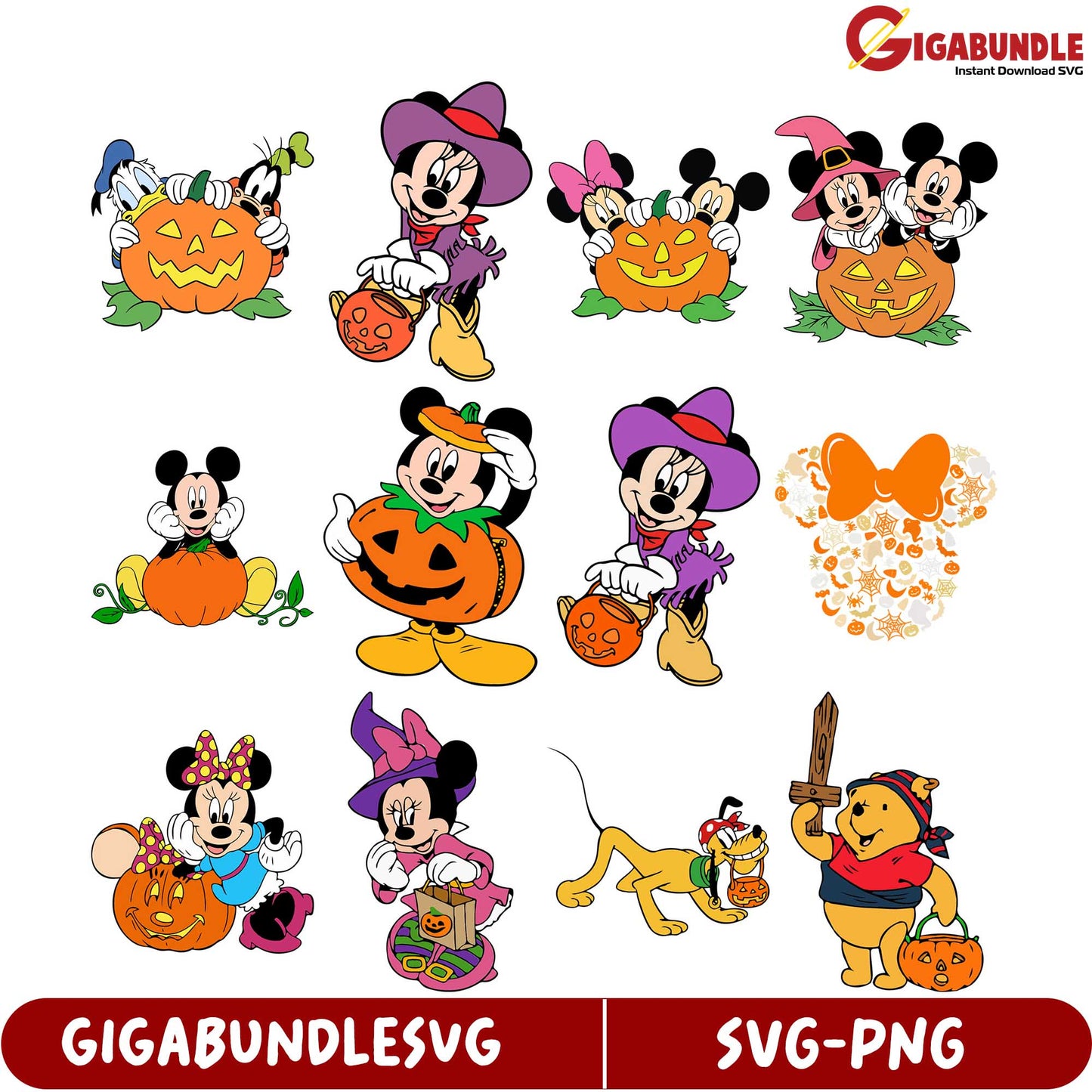 Disney Halloween SVG Bundle Cute Mickey & Friends Designs