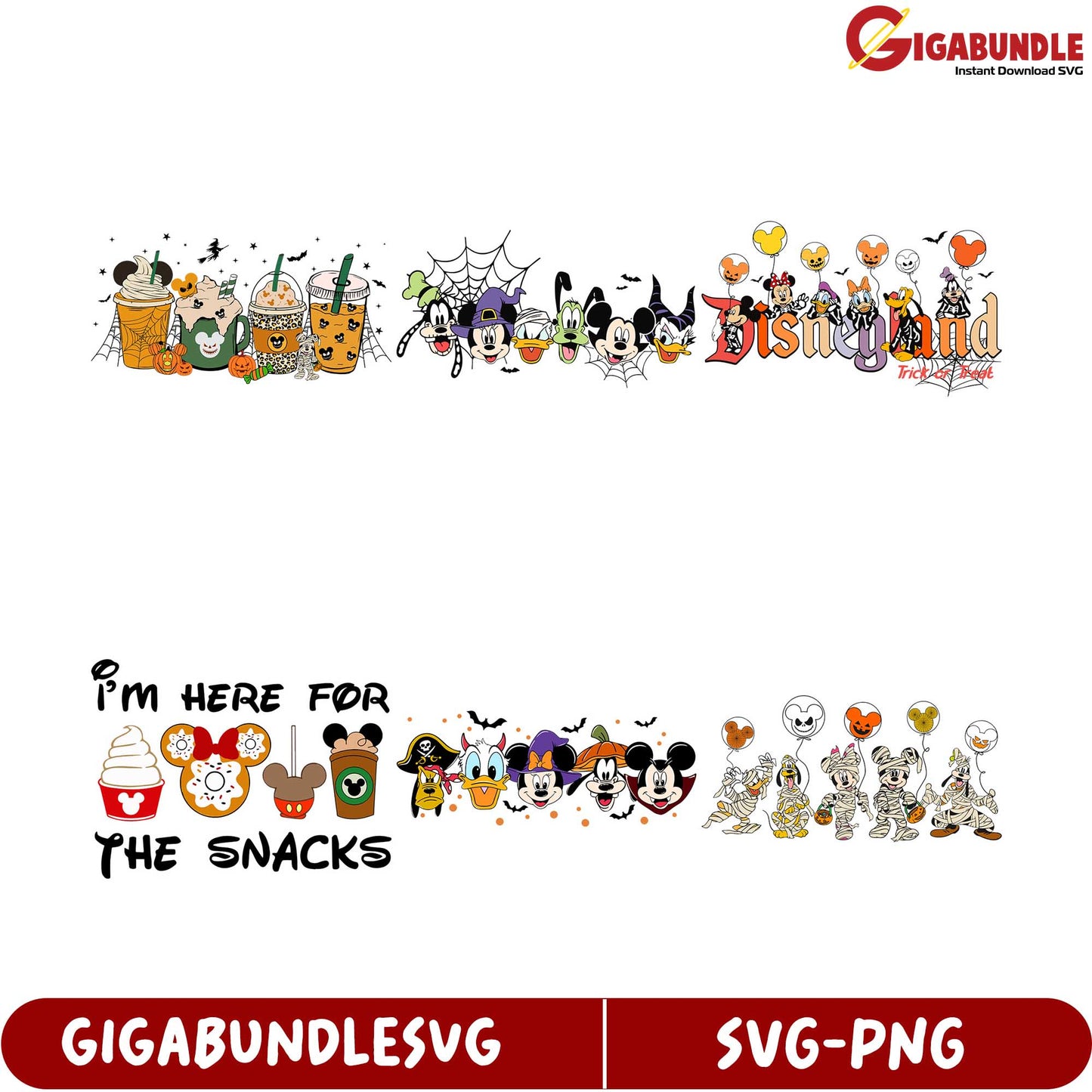 Disney Halloween SVG Bundle Fun Snacks & Spooky Characters