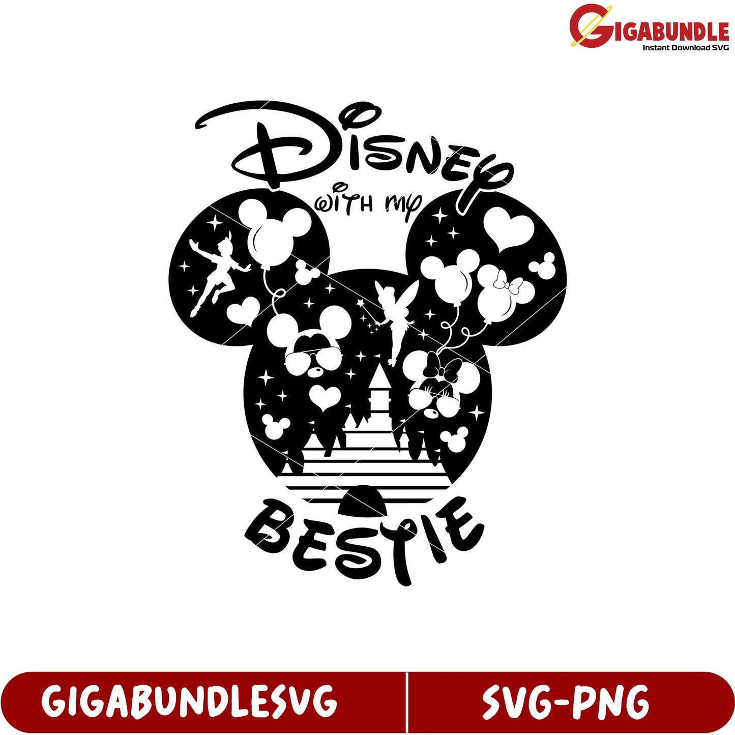 Disney Illustration with My Bestie SVG Design for Fun Celebrations
