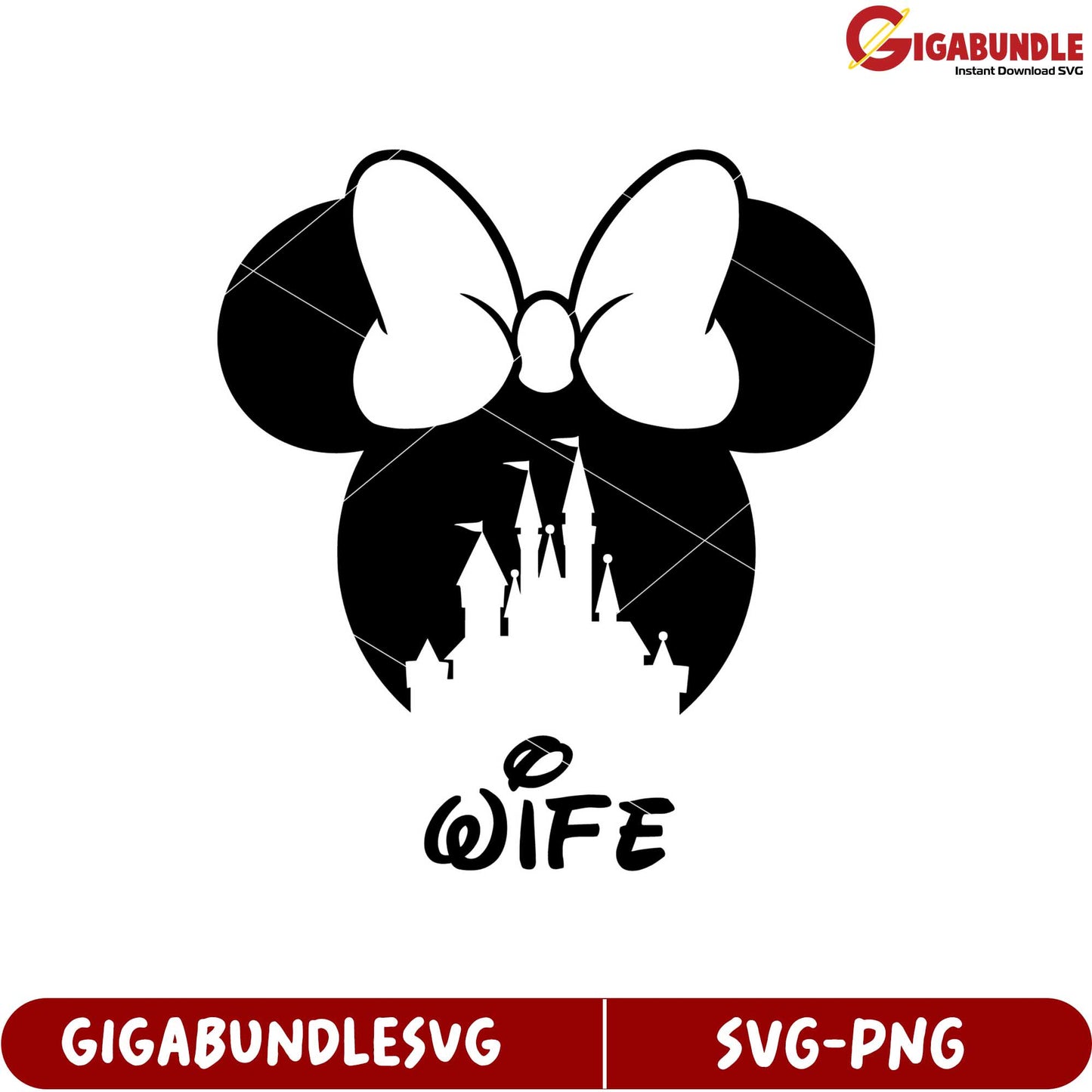 Disney Inspired Wife Bow and Castle SVG Design for Crafters