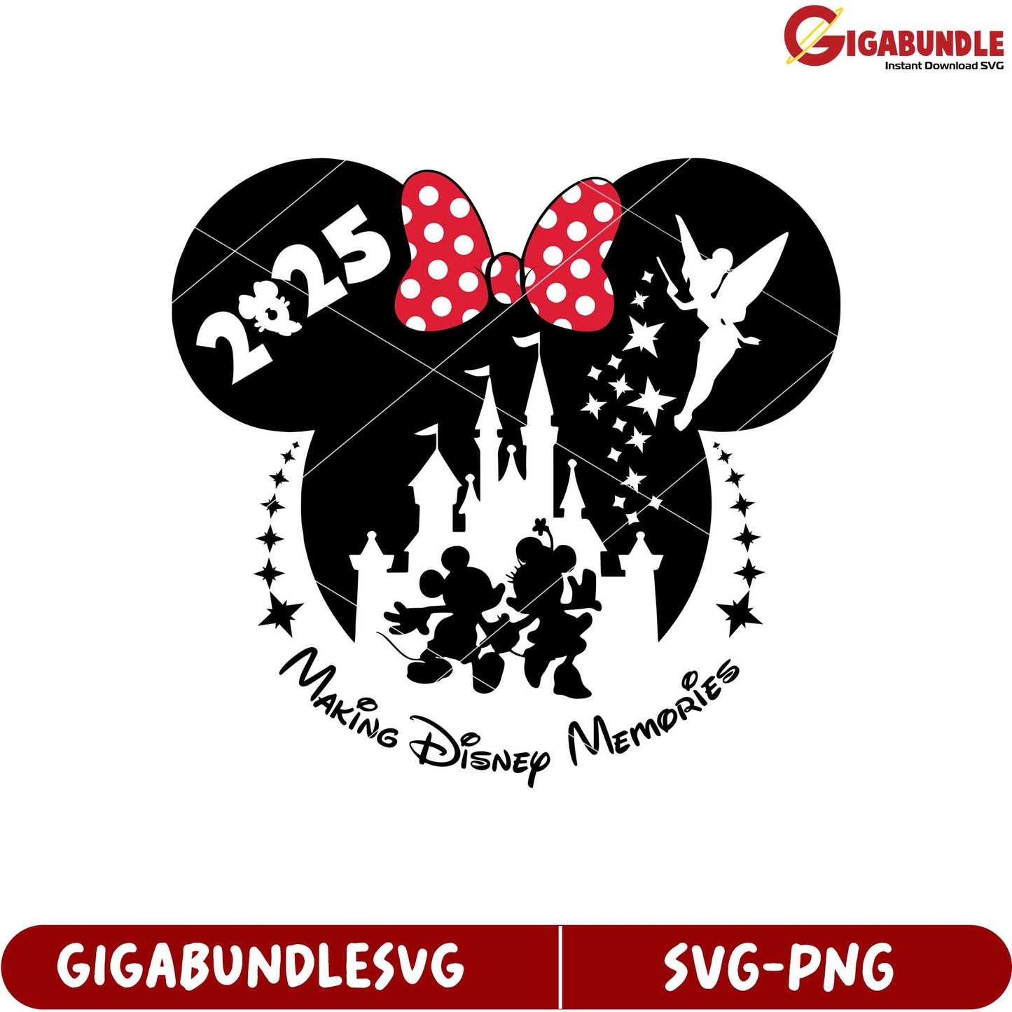 Disney Memories 2025 SVG Product Mickey Mouse and Tinkerbell Design