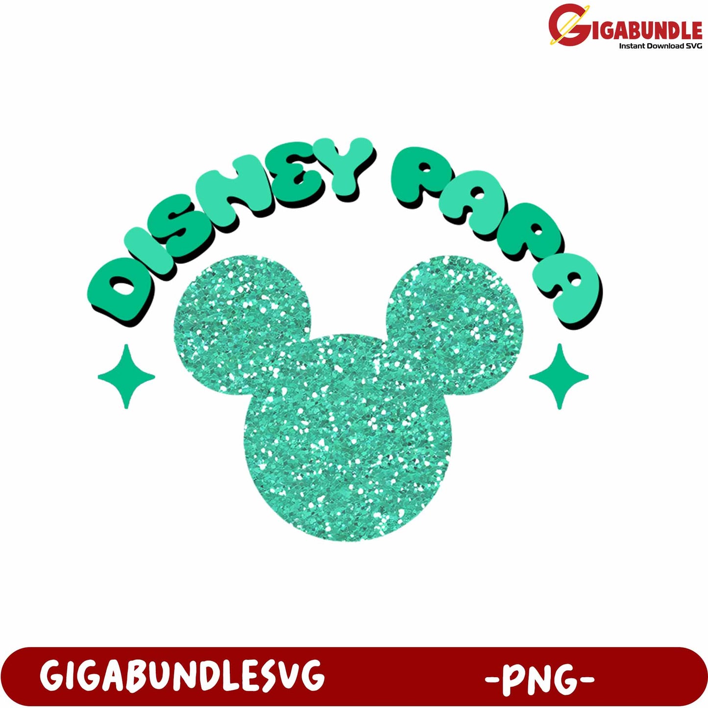 Disney Papa Glitter PNG Design for Family and Dad Celebrations
