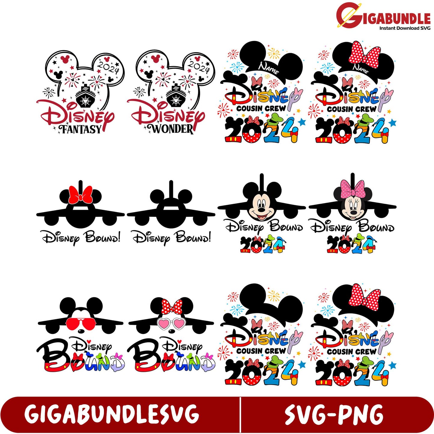 Disney SVG Bundle Cousin Crew & Disney Bound 2024 Designs