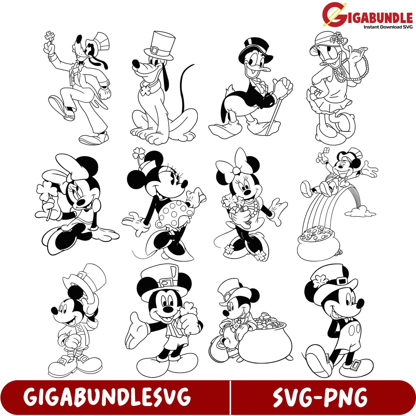 Disney SVG Bundle Mickey & Friends Clipart for Creative Projects