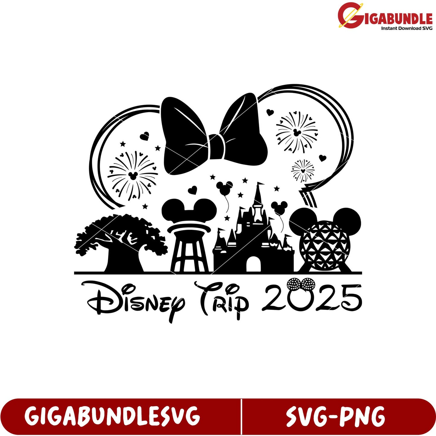Disney Trip 2025 SVG Graphic featuring Iconic Parks and Celebrations