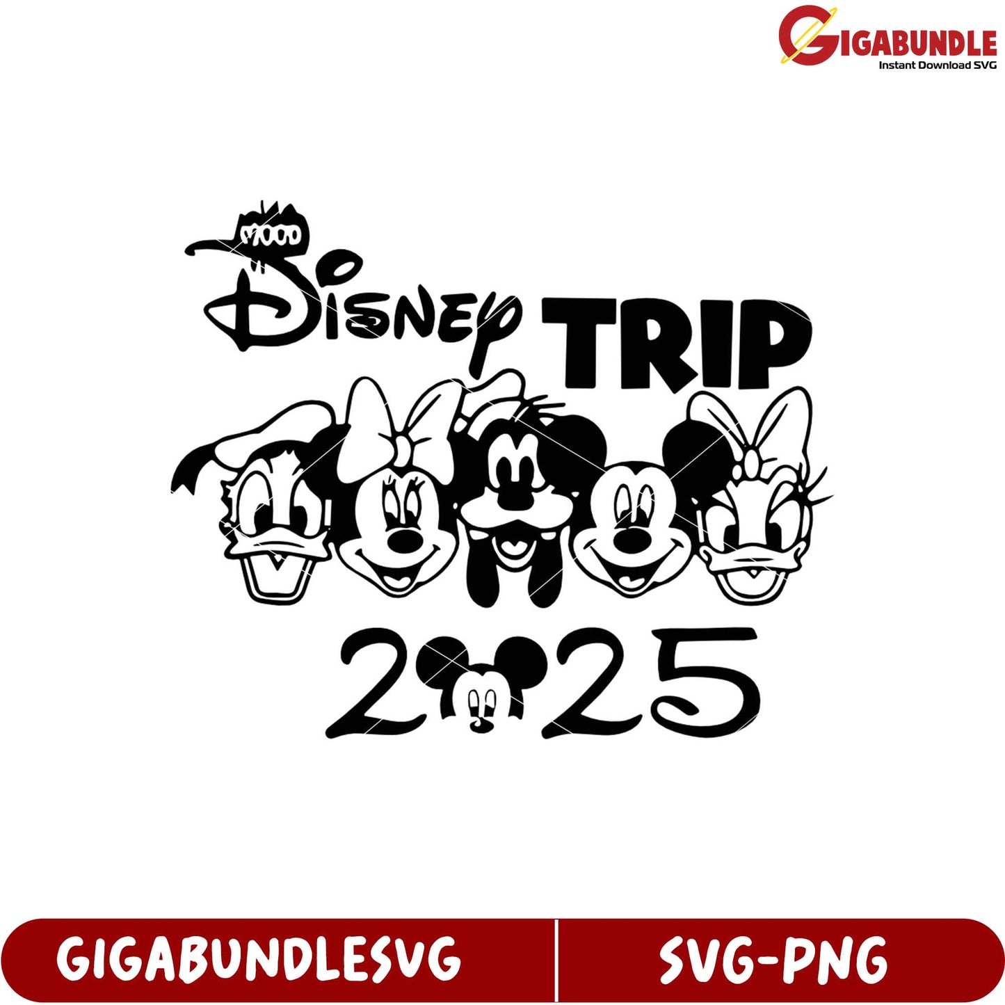 Disney Trip Design SVG Featuring Classic Characters for 2025 Fun