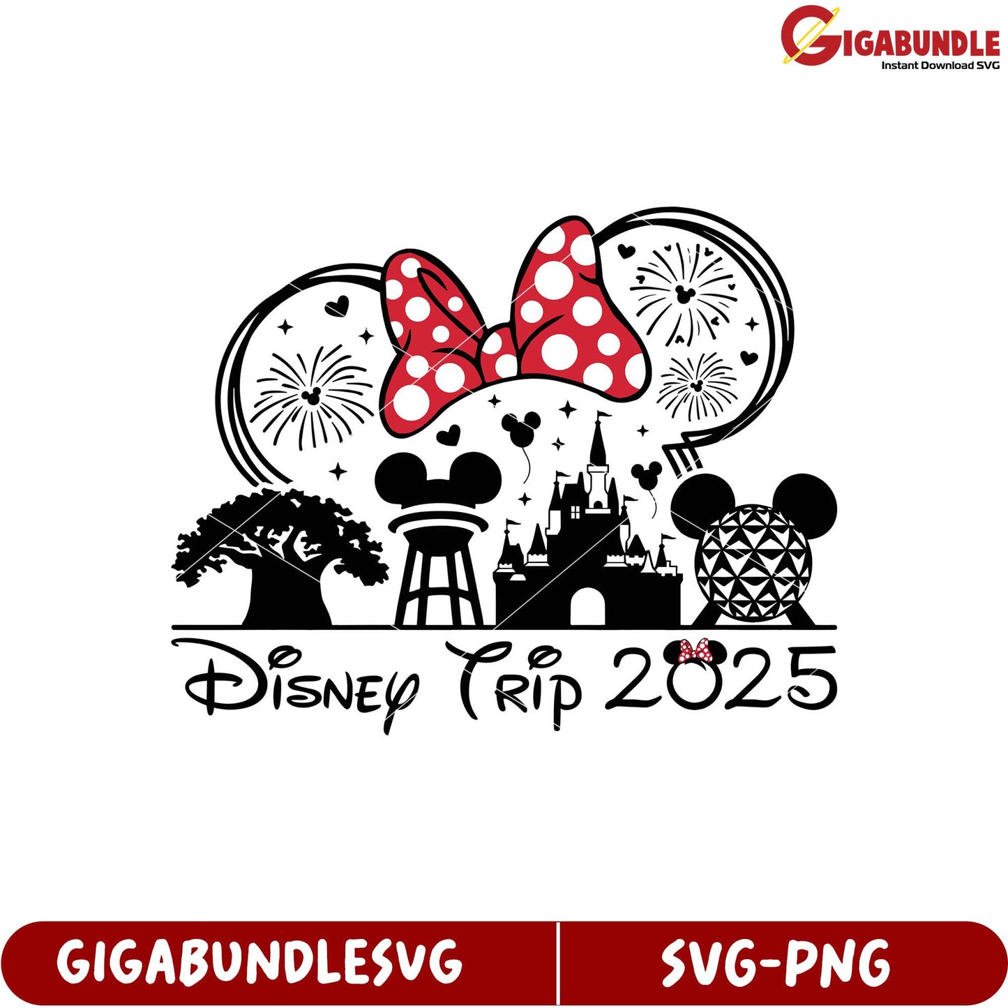 Disney Trip SVG Design 2025 Featuring Iconic Castle and Mickey Mouse