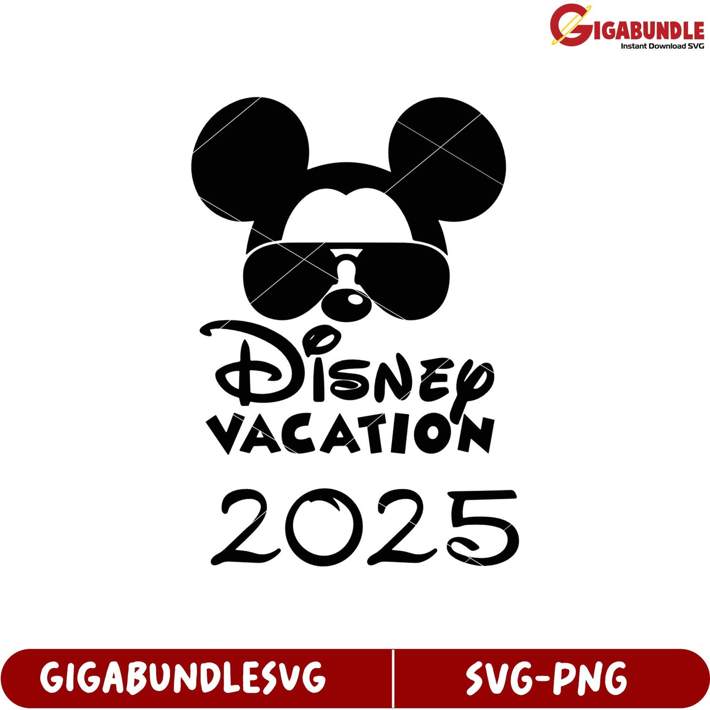 Disney Vacation 2025 SVG Design Featuring Iconic Mickey Mouse Theme