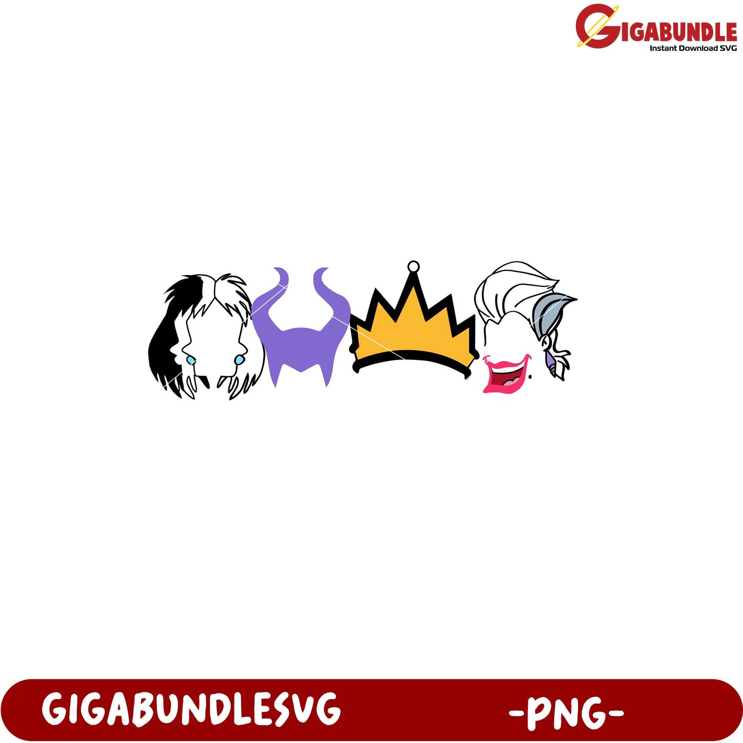 Disney Villains and Princesses Character PNG Artwork