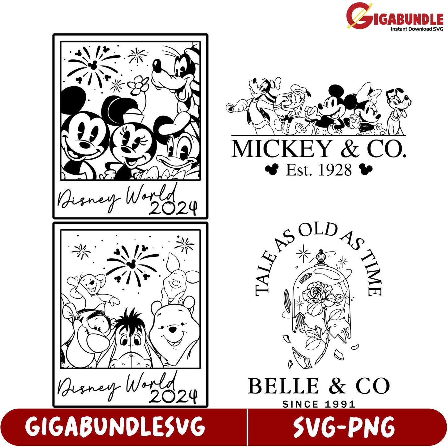 Disney World 2024 SVG Bundle Mickey & Friends Designs