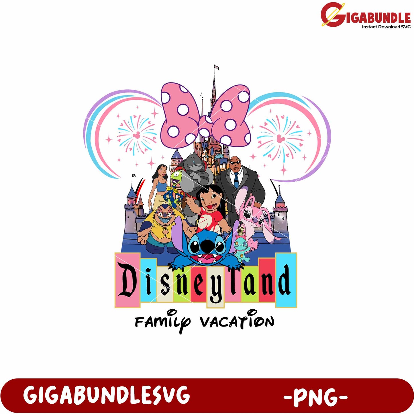 Disneyland family vacation png, disney vacation png, disney png