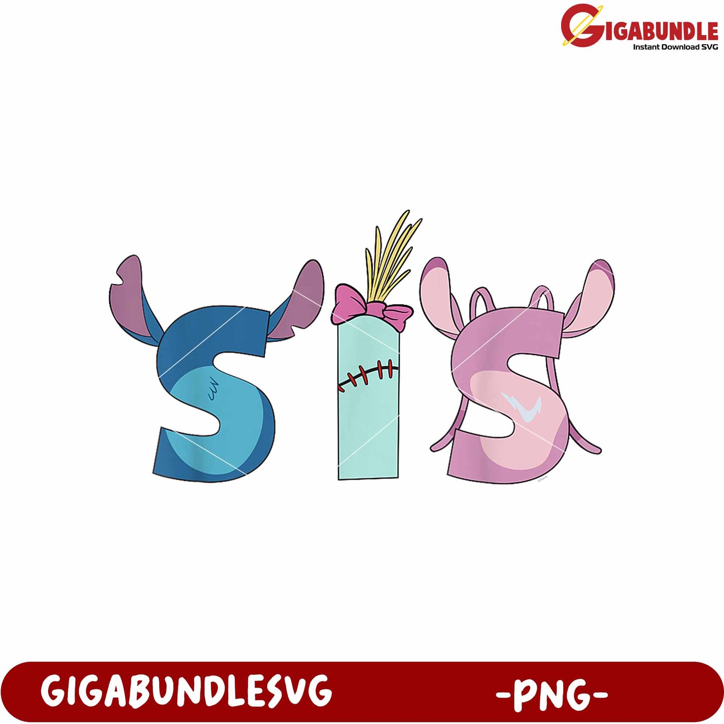 Disney lilo stitch bro sis birthday gift png, adorable blue alien png
