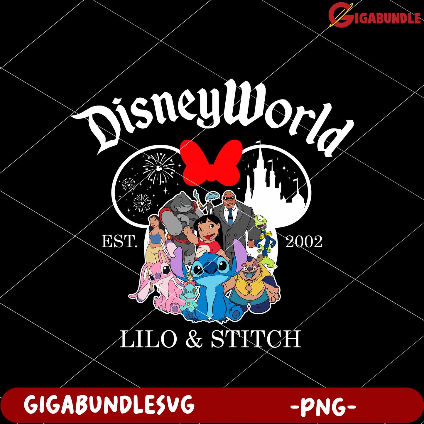 Disney world lilo and stitch png, disney theme park png, lilo and stitch characters png