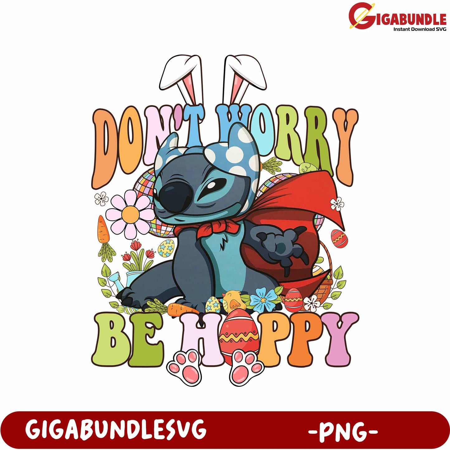 Don't Worry Be Happy Cute Character PNG Art for Fun Projects