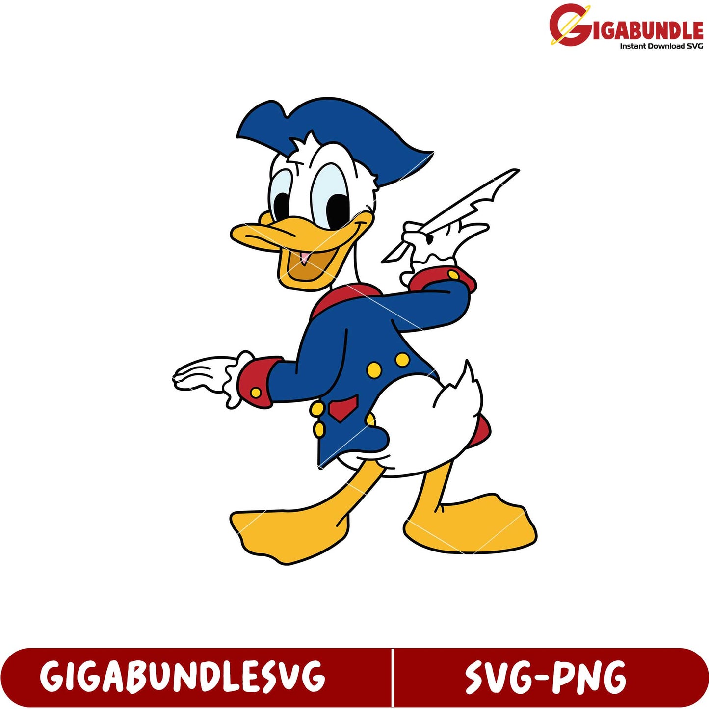Donald Duck Character Illustration in SVG Format for Creative Projects