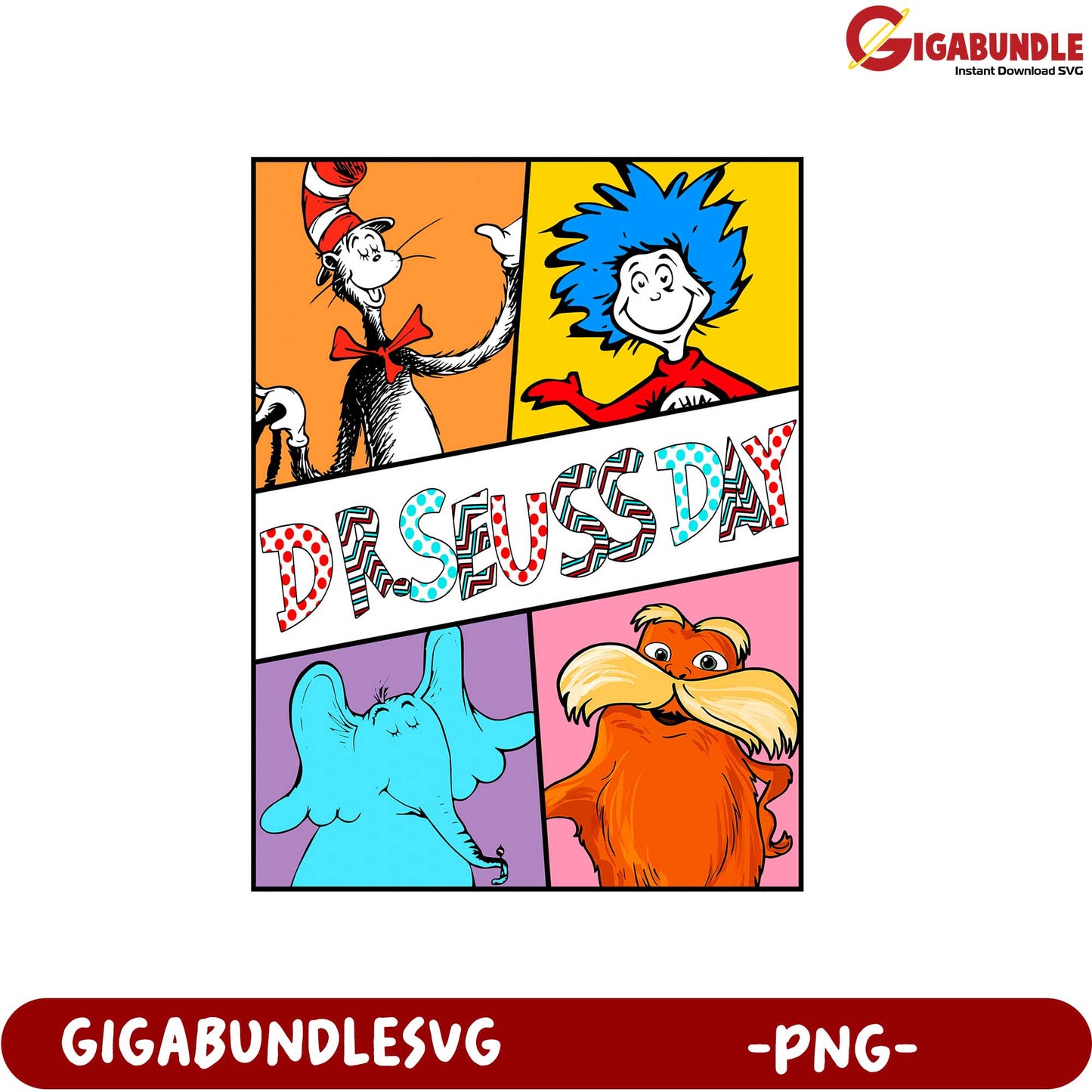 Dr. Seuss Day Fun Colorful PNG Design for Celebrations