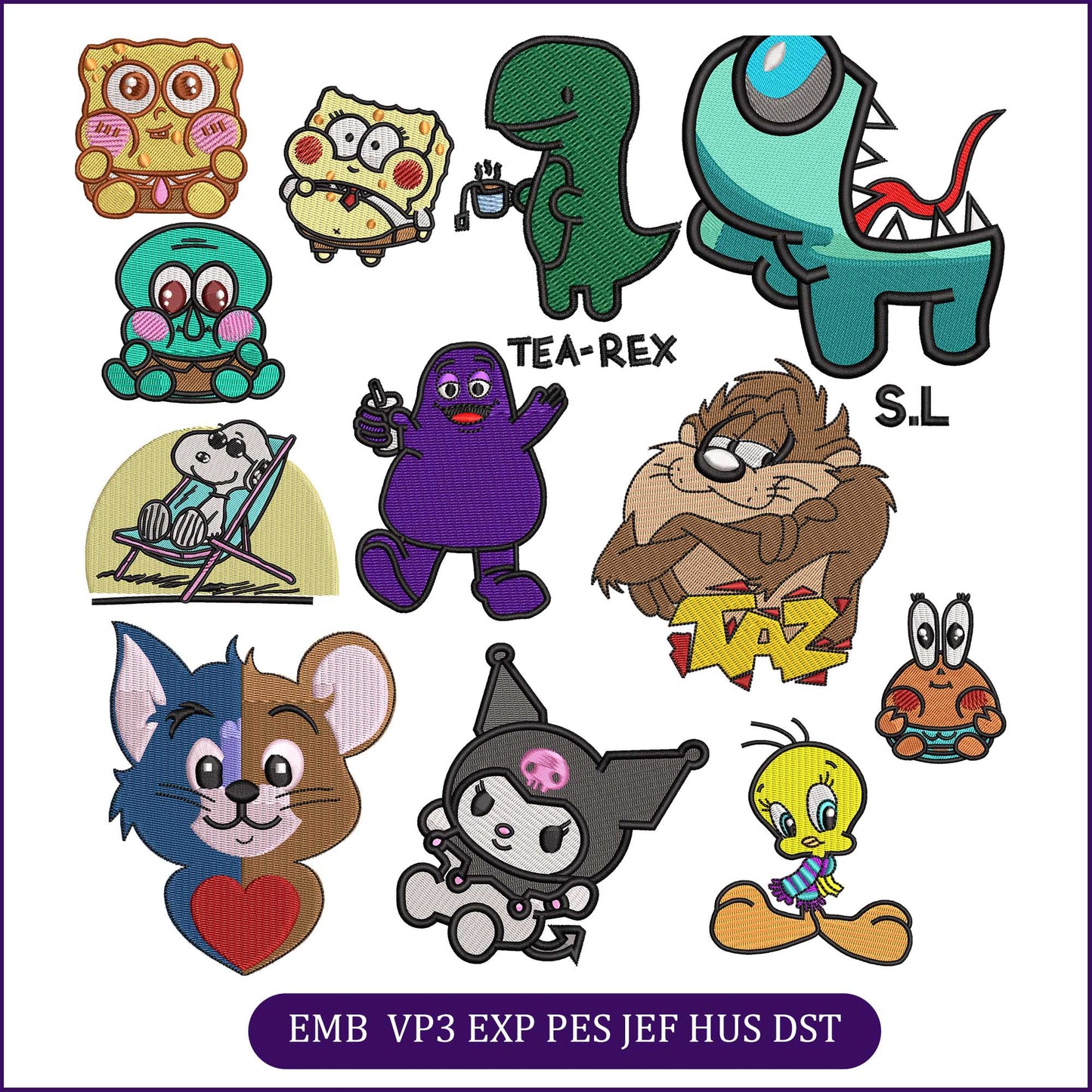 Anime Embroidery Bundle, Digital Anime Embroidery