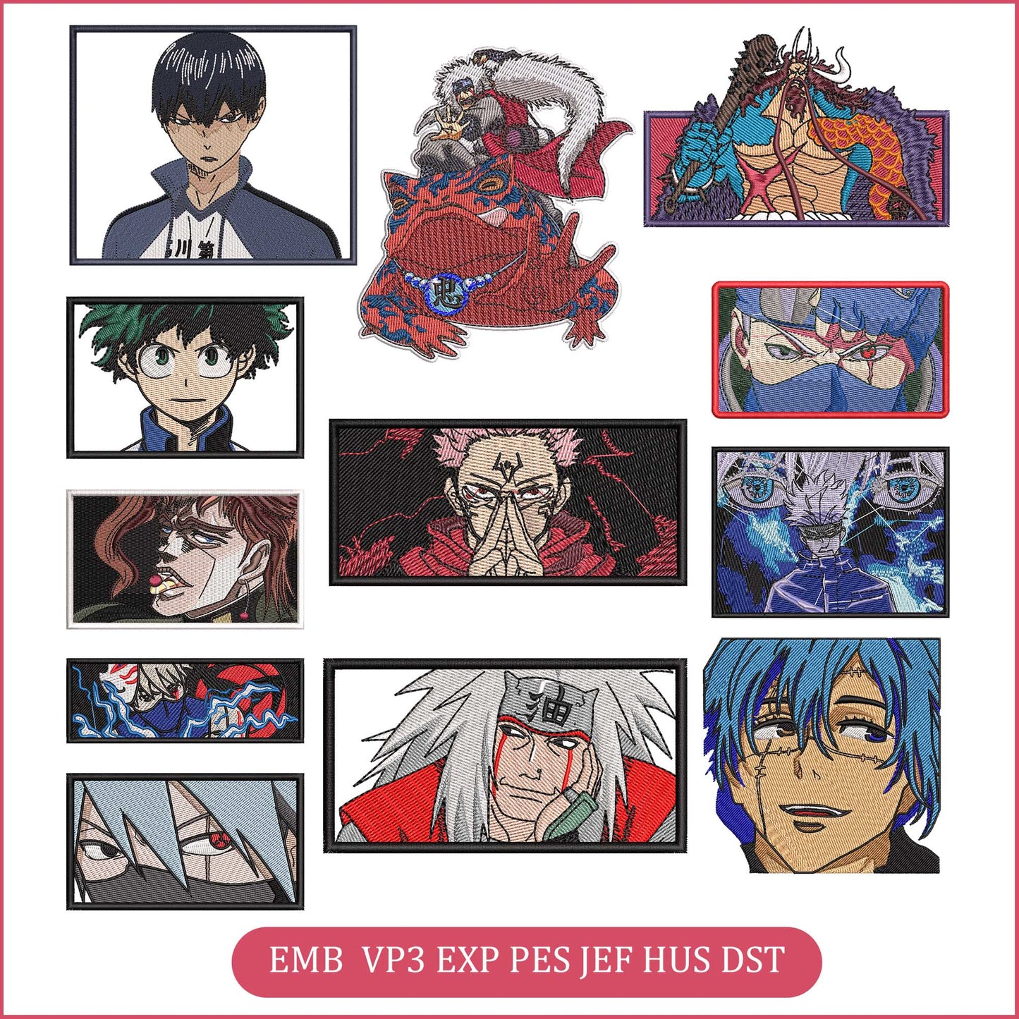 Anime Embroidery Bundle, Digital Anime Embroidery
