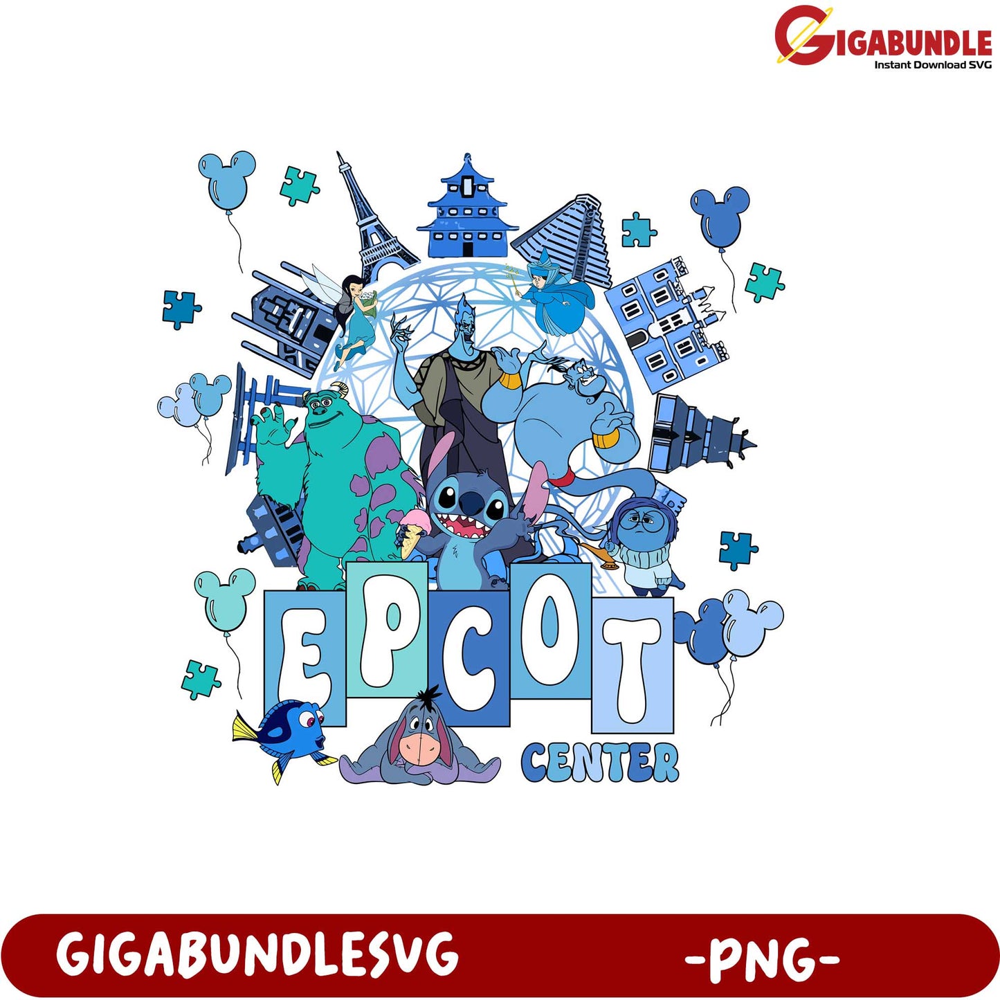 EPCOT Center Character Design Colorful PNG Art for Disney Fans