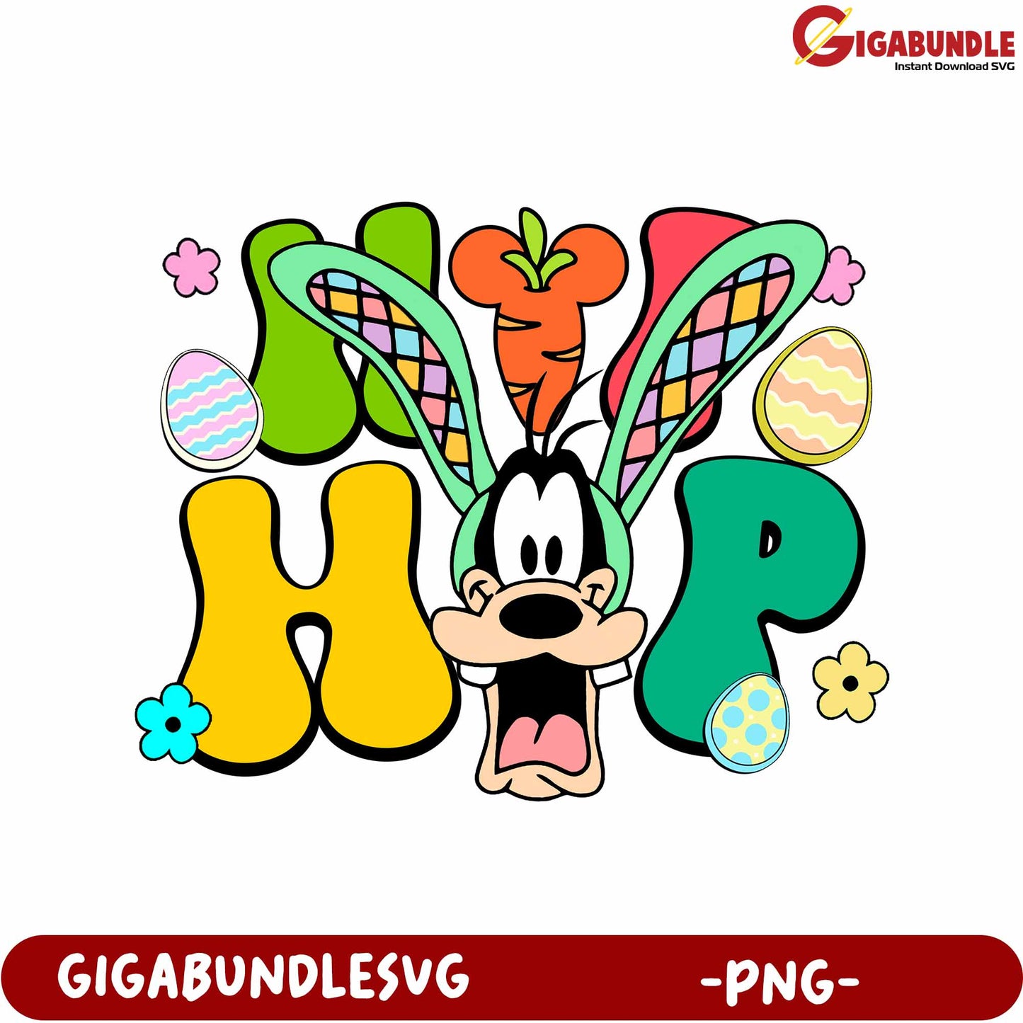 Easter Bunny Fun Goofy Character Design PNG Downloadable Image