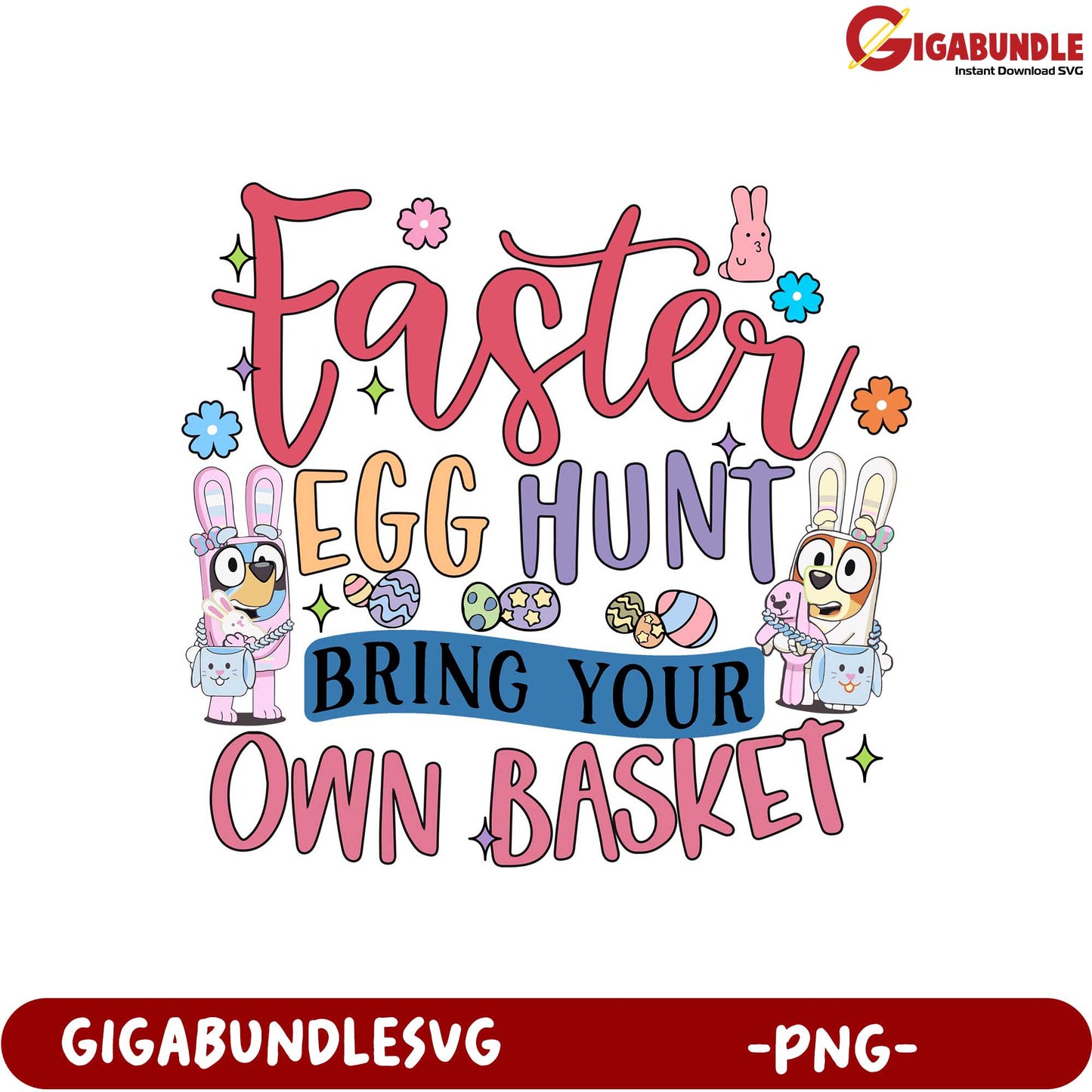 Easter Egg Hunt Bring Your Own Basket PNG Design for Download