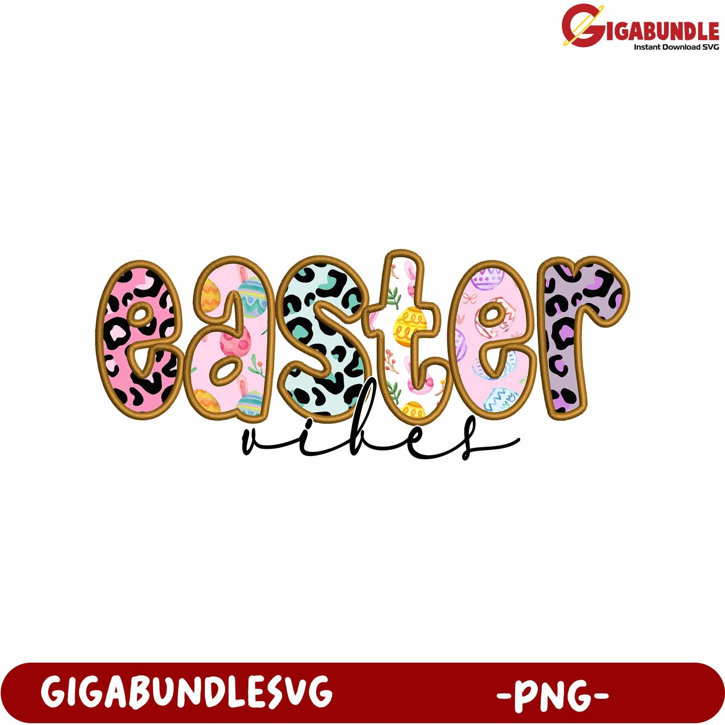 Easter Vibes Colorful PNG Design for Festive Celebrations