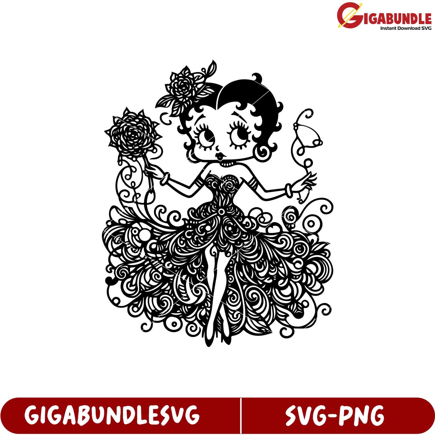 Elegant Betty Boop Inspired SVG Design for Creative Projects