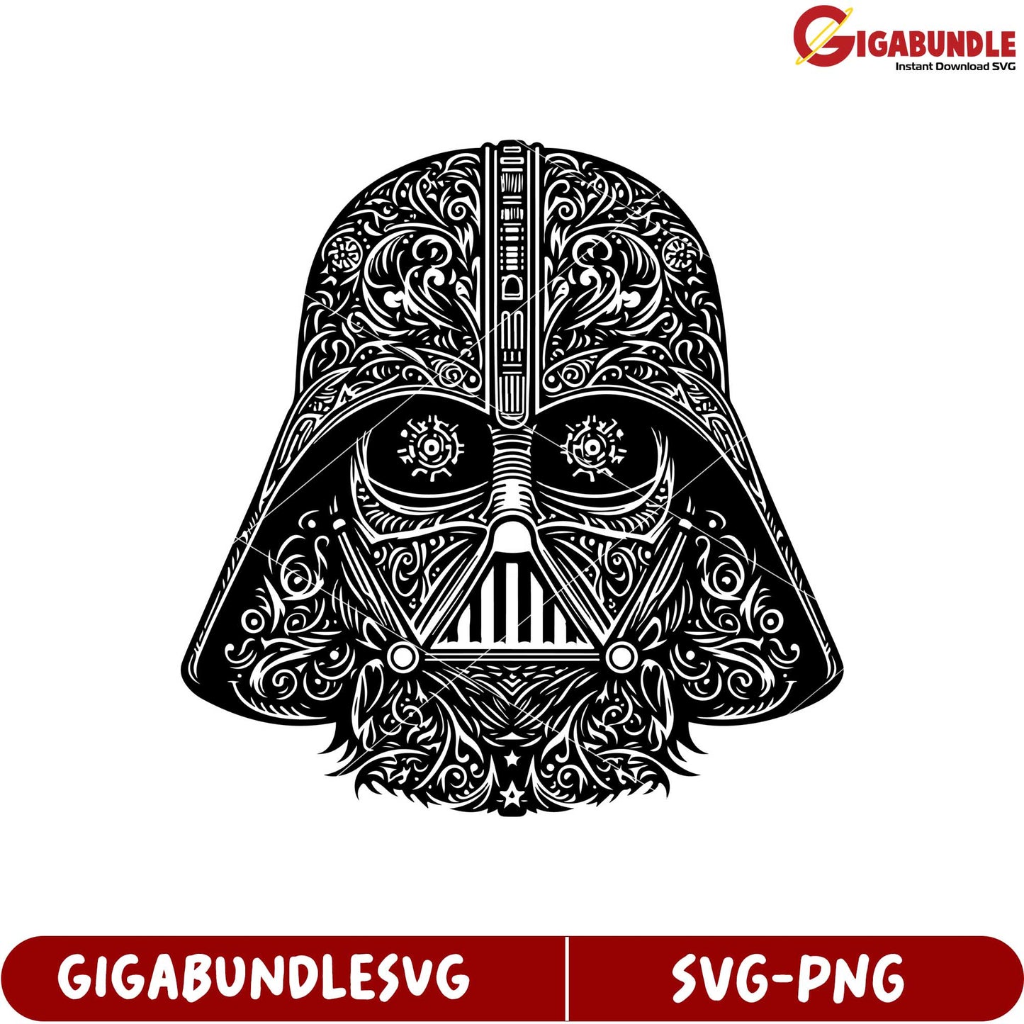 Elegant Darth Vader Head SVG Design for Craft Projects and Print