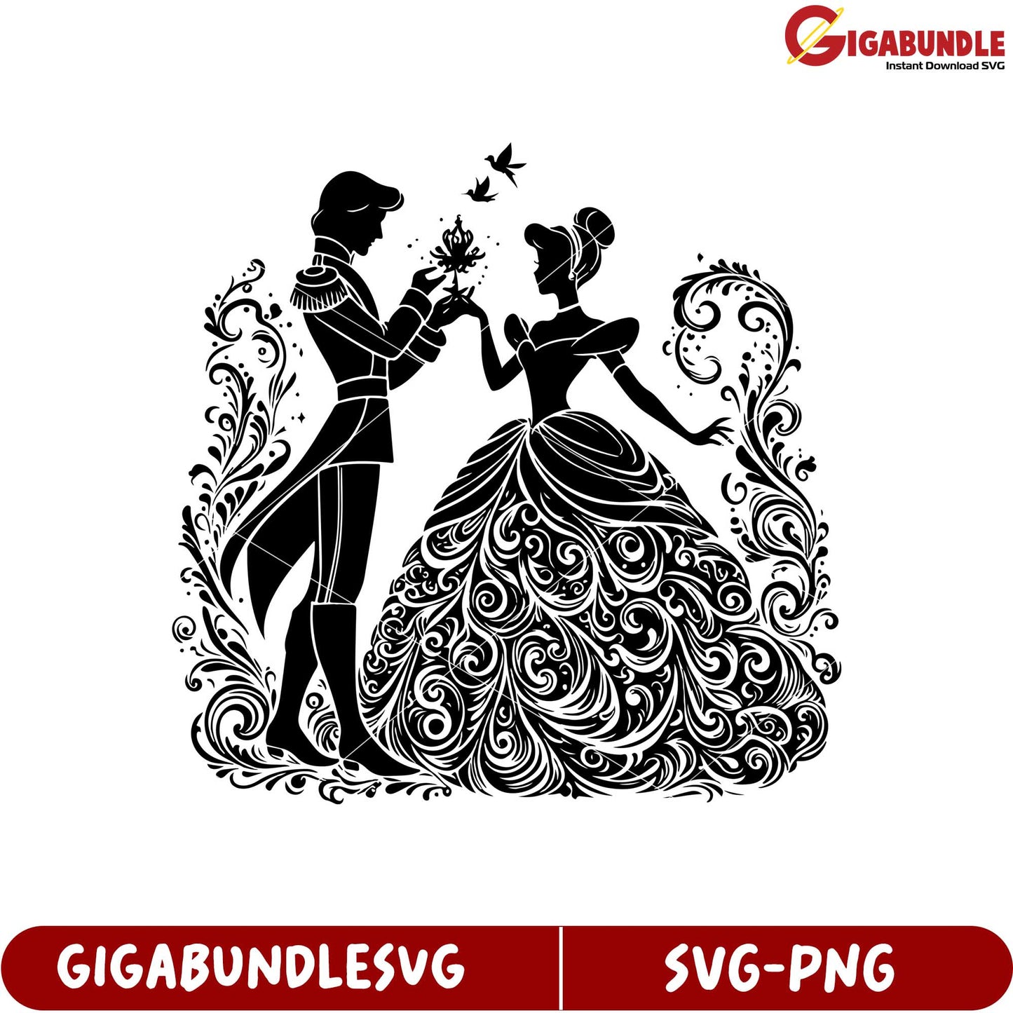 Elegant Enchanted Couple SVG Design for Crafting and Decorations