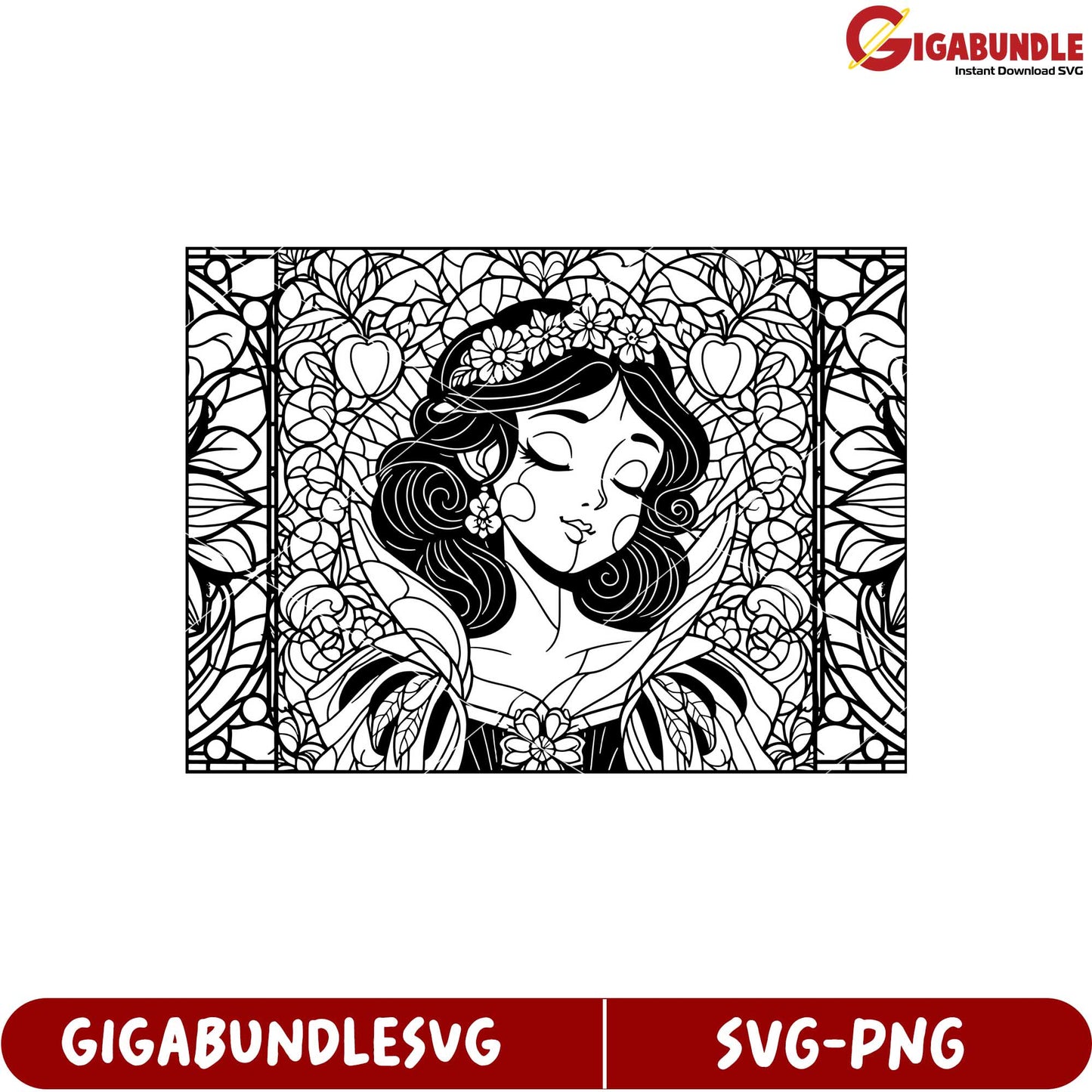 Elegant Floral Princess SVG Design for Crafting and DIY Projects