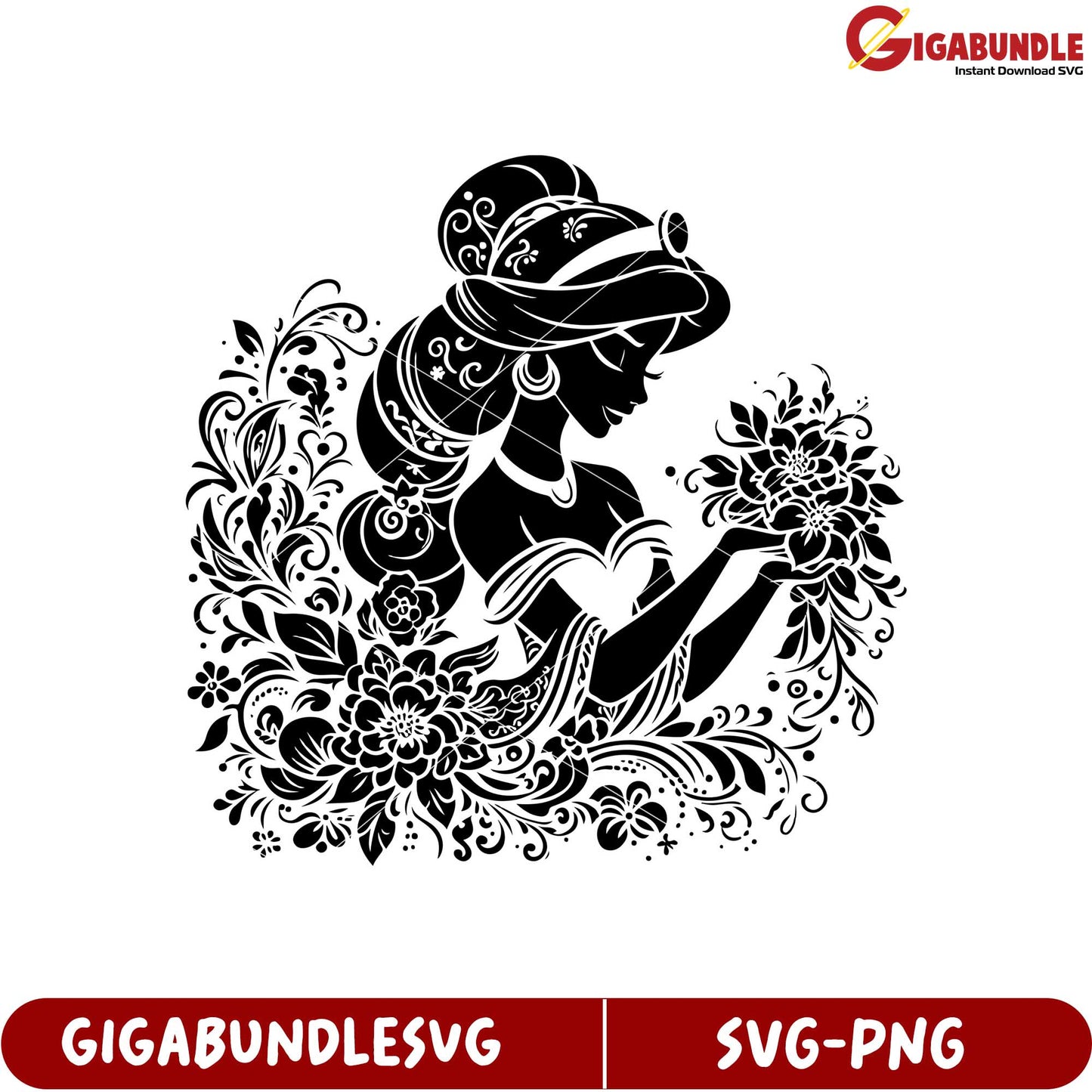 Elegant Floral SVG Art Digital Download for Crafts and Decorations