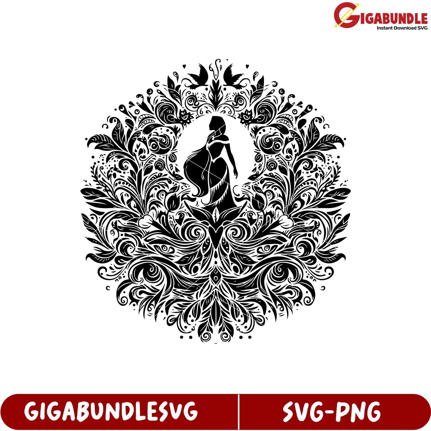 Elegant Floral Silhouette Design for SVG Decoration and Art