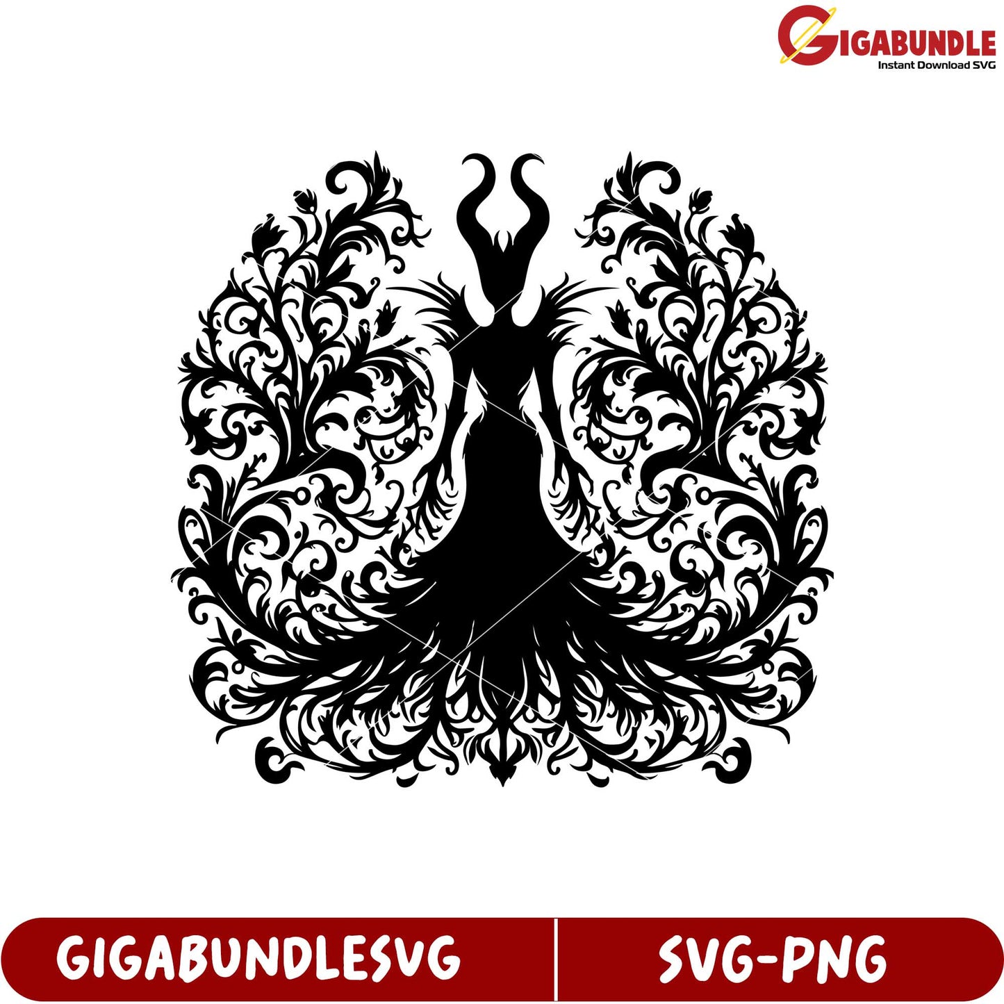 Elegant Floral Silhouette Dress SVG for Creative Design Projects