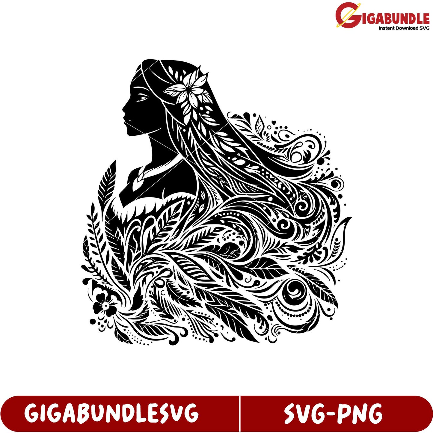 Elegant Floral Silhouette SVG Design for Creative Projects and Crafts