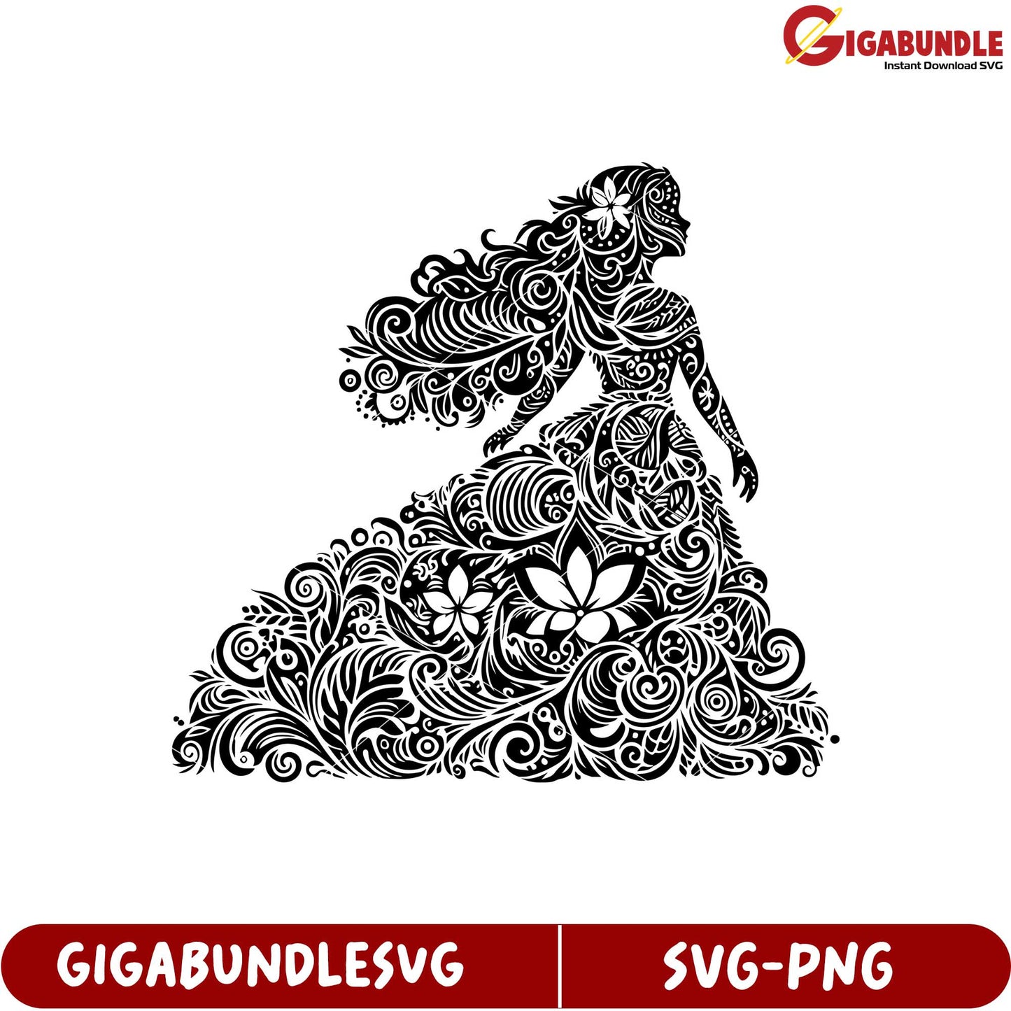 Elegant Floral Silhouette SVG Design for Unique Art and Crafts Projects