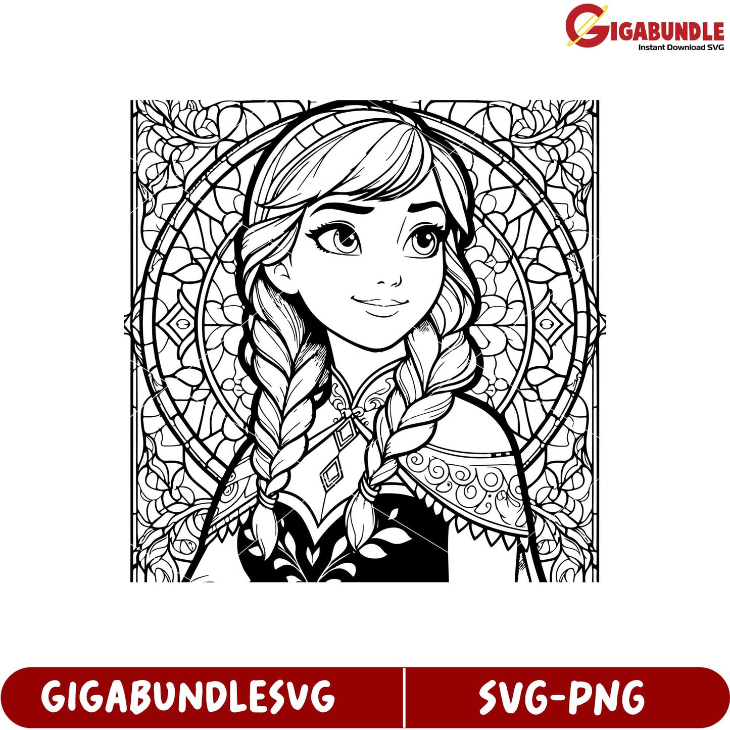 Elegant Princess Character SVG Design for Crafting and Coloring Projects