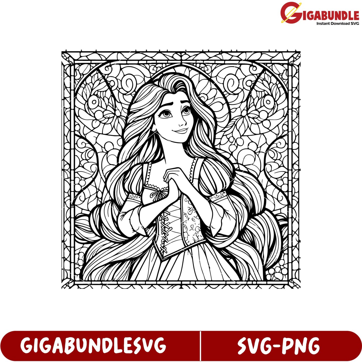 Elegant Princess Coloring Page for Creative Art Enthusiasts SVG Format