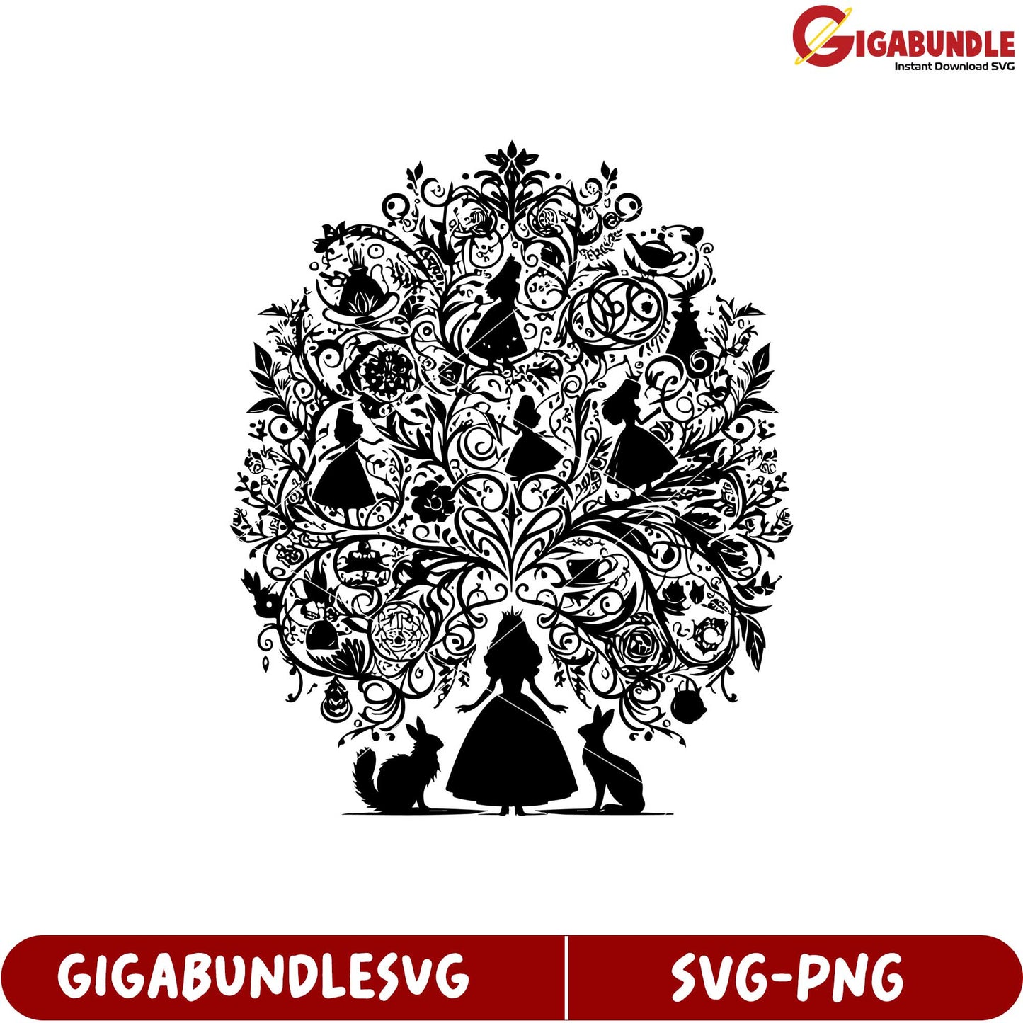 Elegant Princess Tree Design SVG File for Creative Crafting Projects