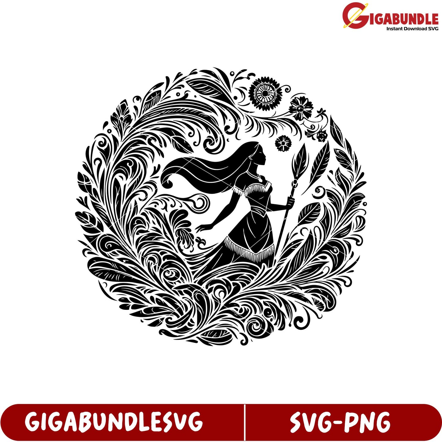 Elegant Woman in Floral Design SVG Art for Craft and Decorating Use