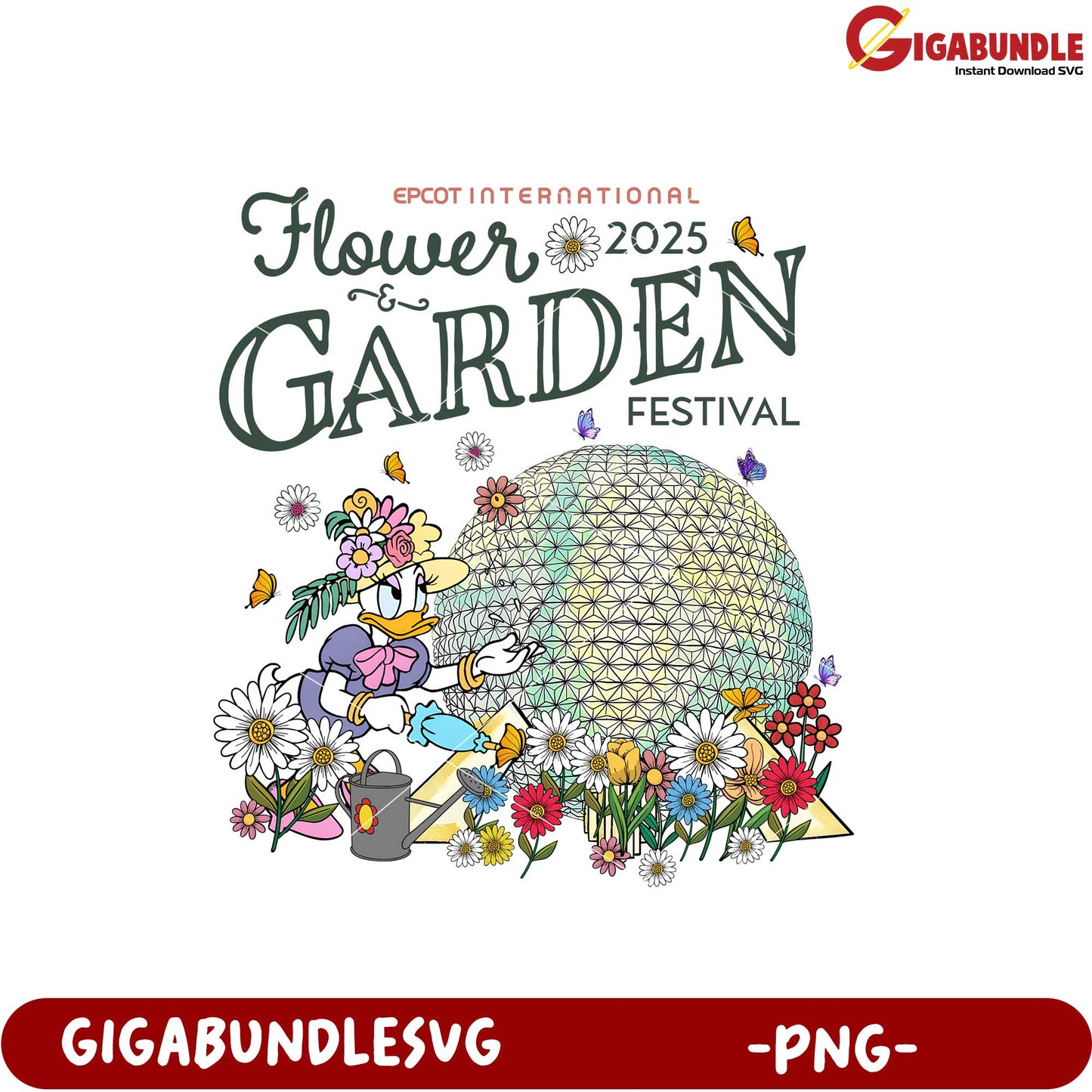 Epcot Flower Garden Festival 2025 PNG Artwork Design