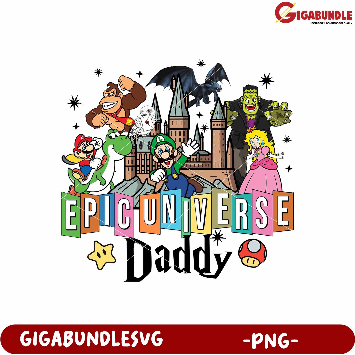 Epic universal daddy png, family adventure png, universal studio png