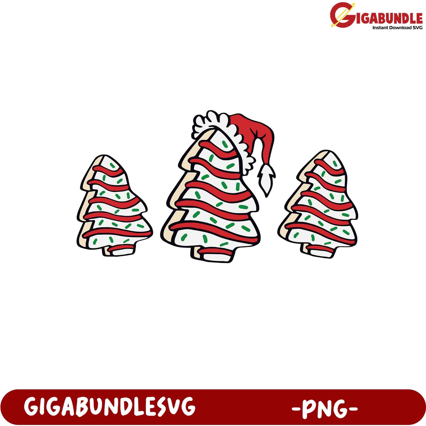 Festive Christmas Cookie Trees PNG Cute Holiday Baking Decor